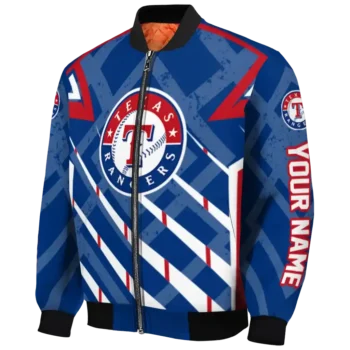 customized texas rangers chevron angles blue bomber jacket best selling