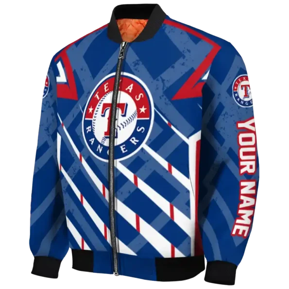 customized texas rangers chevron angles blue bomber jacket best selling