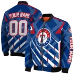 customized texas rangers chevron angles blue bomber jacket best selling