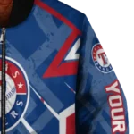 customized texas rangers chevron angles blue bomber jacket best selling
