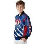customized texas rangers chevron angles blue bomber jacket best selling