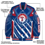 customized texas rangers chevron angles blue varsity jacket best selling