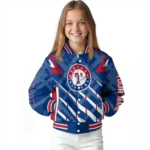 customized texas rangers chevron angles blue varsity jacket best selling