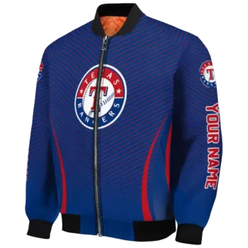 customized texas rangers chevron arrow blue bomber jacket best selling