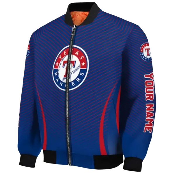 customized texas rangers chevron arrow blue bomber jacket best selling