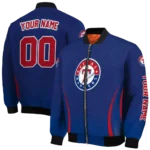 customized texas rangers chevron arrow blue bomber jacket best selling