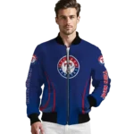 customized texas rangers chevron arrow blue bomber jacket best selling
