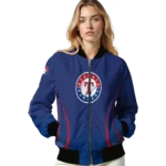 customized texas rangers chevron arrow blue bomber jacket best selling