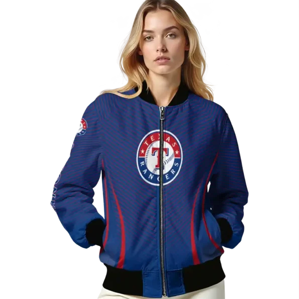 customized texas rangers chevron arrow blue bomber jacket latest model