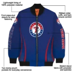 customized texas rangers chevron arrow blue bomber jacket best selling