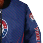 customized texas rangers chevron arrow blue bomber jacket best selling