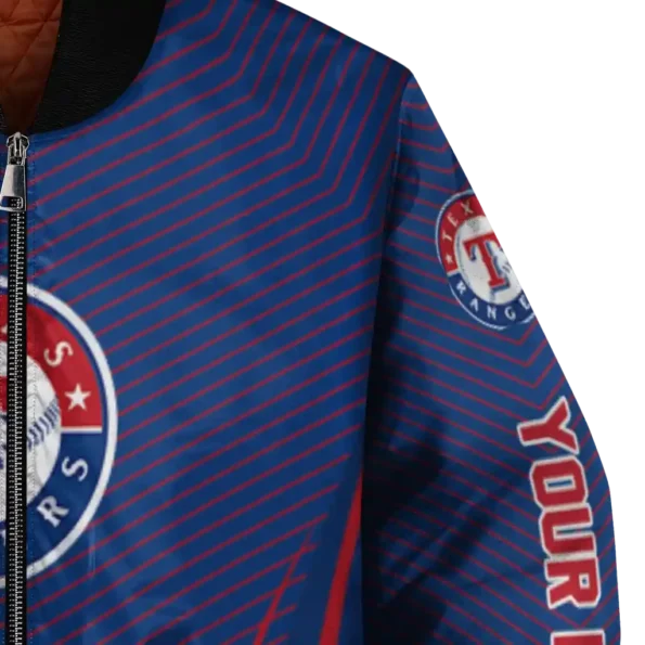 customized texas rangers chevron arrow blue bomber jacket premium grade