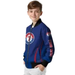 customized texas rangers chevron arrow blue bomber jacket best selling