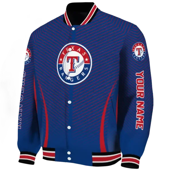 customized texas rangers chevron arrow blue varsity jacket best selling