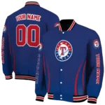 customized texas rangers chevron arrow blue varsity jacket best selling