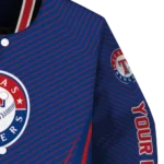 customized texas rangers chevron arrow blue varsity jacket best selling