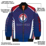customized texas rangers hexagon grid blue bomber jacket best selling