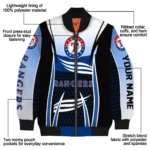 customized texas rangers mesh effect blue black bomber jacket best selling