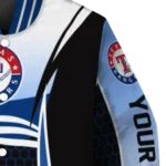 customized texas rangers mesh effect blue black varsity jacket best selling