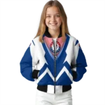 customized texas rangers v stripes blue white bomber jacket best selling