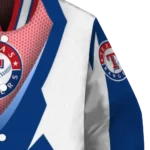 customized texas rangers v stripes blue white varsity jacket best selling