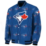 customized toronto blue jays bolt stripe blue varsity jacket best selling