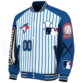 customized toronto blue jays eagle baseball blue white varsity jacket best selling