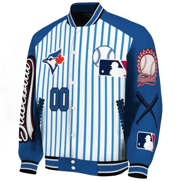 customized toronto blue jays eagle baseball blue white varsity jacket best selling