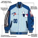 customized toronto blue jays eagle baseball blue white varsity jacket best selling