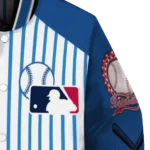 customized toronto blue jays eagle baseball blue white varsity jacket best selling