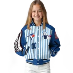 customized toronto blue jays eagle baseball blue white varsity jacket best selling