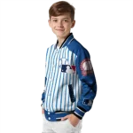 customized toronto blue jays eagle baseball blue white varsity jacket best selling