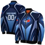 customized toronto blue jays mesh chest white crocs black bomber jacket best selling