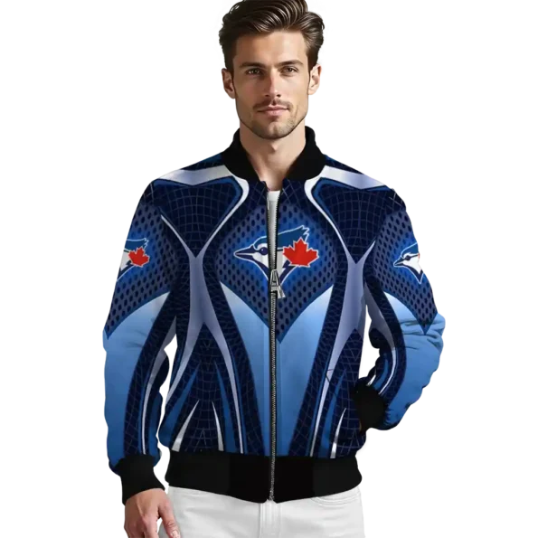 customized toronto blue jays mesh chest white crocs black bomber jacket high quality