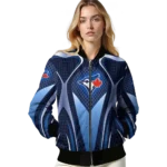 customized toronto blue jays mesh chest white crocs black bomber jacket best selling