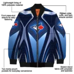 customized toronto blue jays mesh chest white crocs black bomber jacket best selling
