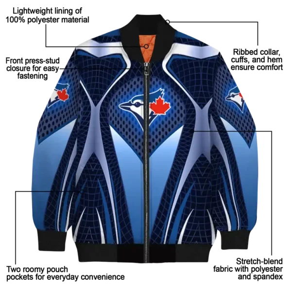 customized toronto blue jays mesh chest white crocs black bomber jacket new arrival