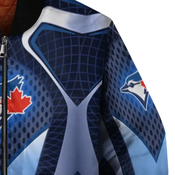 customized toronto blue jays mesh chest white crocs black bomber jacket premium grade