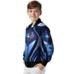 customized toronto blue jays mesh chest white crocs black bomber jacket best selling