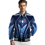 customized toronto blue jays mesh chest white crocs black varsity jacket best selling