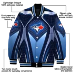 customized toronto blue jays mesh chest white crocs black varsity jacket best selling