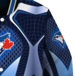 customized toronto blue jays mesh chest white crocs black varsity jacket best selling