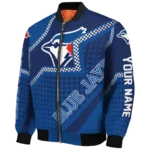 customized toronto blue jays star burst blue bomber jacket best selling