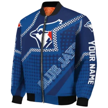 customized toronto blue jays star burst blue bomber jacket best selling