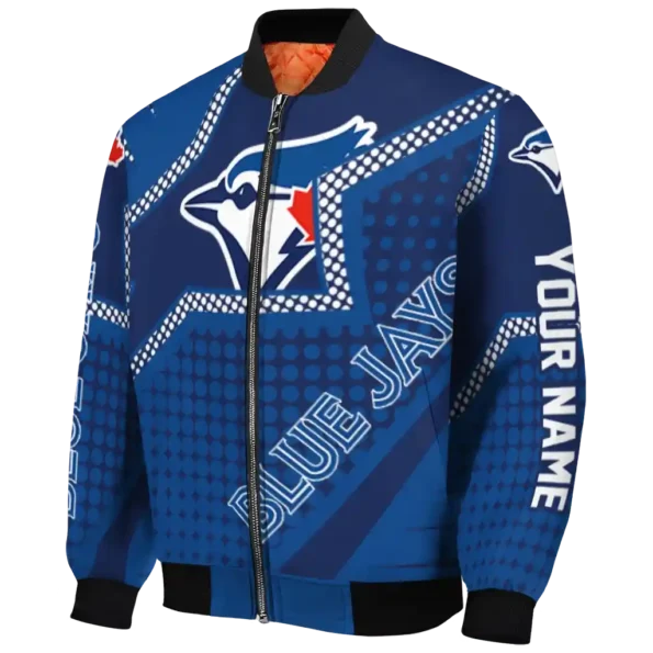 customized toronto blue jays star burst blue bomber jacket best selling