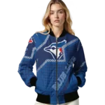 customized toronto blue jays star burst blue bomber jacket best selling