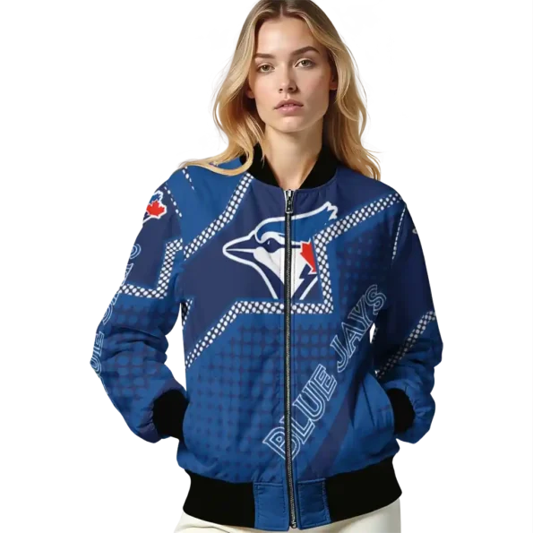 customized toronto blue jays star burst blue bomber jacket latest model