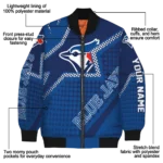 customized toronto blue jays star burst blue bomber jacket best selling