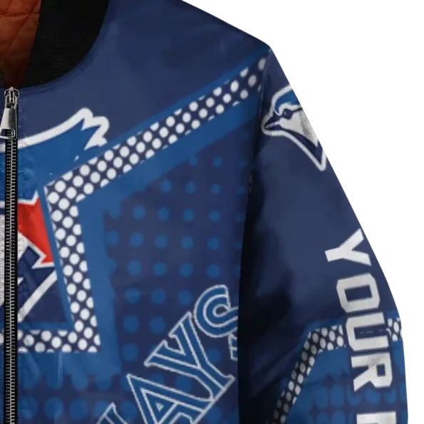 customized toronto blue jays star burst blue bomber jacket premium grade