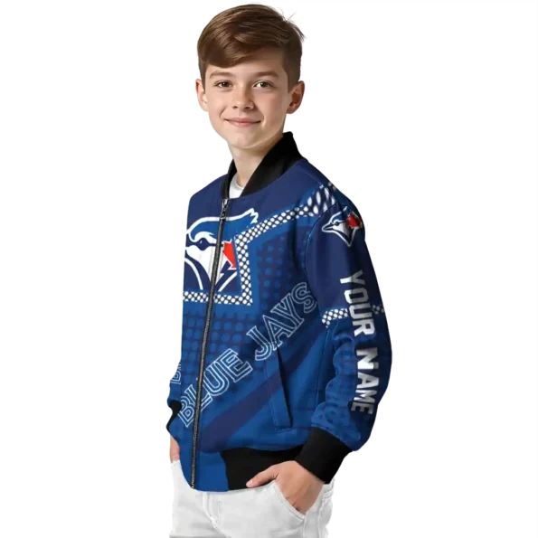 customized toronto blue jays star burst blue bomber jacket trendy